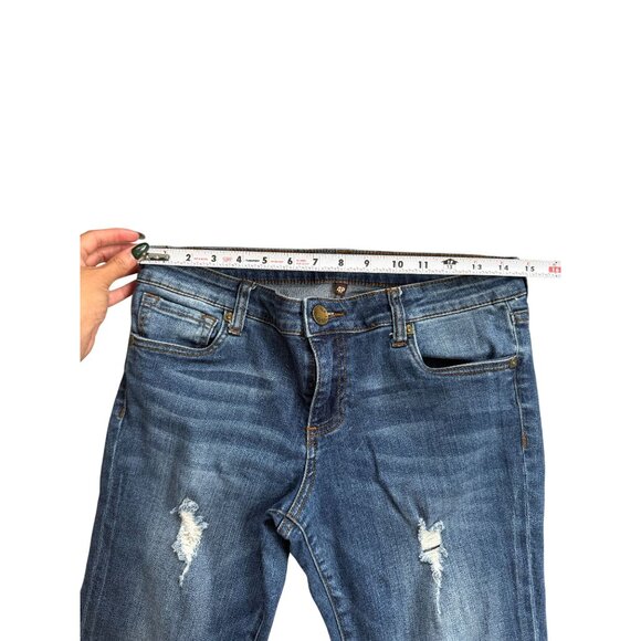 KUT FROM THE KLOTH  Blue Medium Wash Distressed Jeans Size 4P - Picture 5 of 8